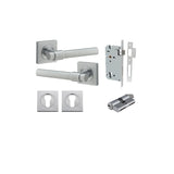 Helsinki Lever - Square Rose Entrance Kit with Separate High Security Lock