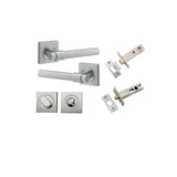 Helsinki Lever - Square Rose Privacy Kit with Separate Privacy Turn