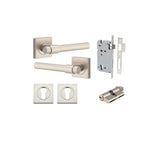 Helsinki Lever - Square Rose Entrance Kit with Separate High Security Lock in Brushed Brass - entrance set configur (6 of 14)