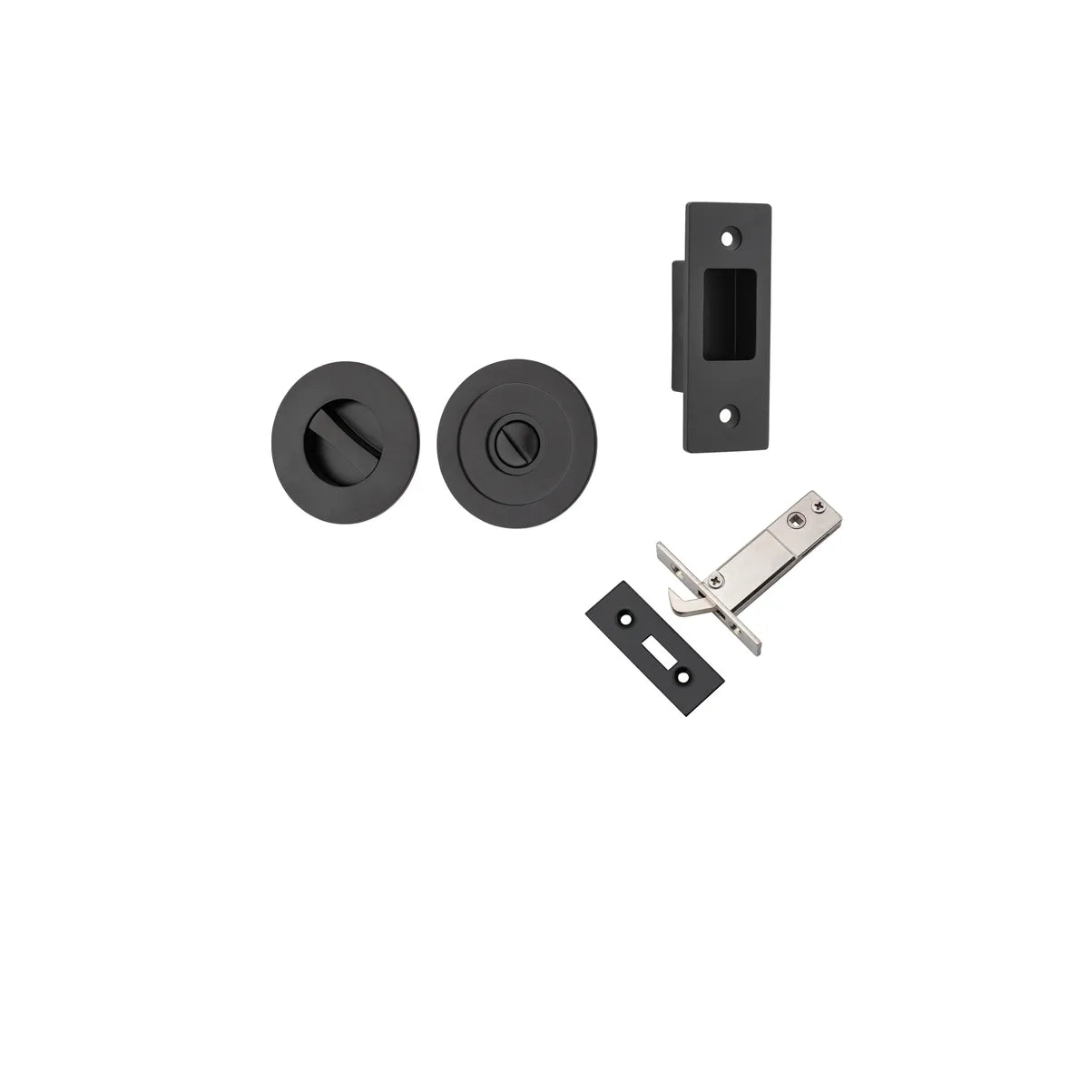 Round Sliding Door Pull Privacy Kit with Inbuilt Privacy Turn