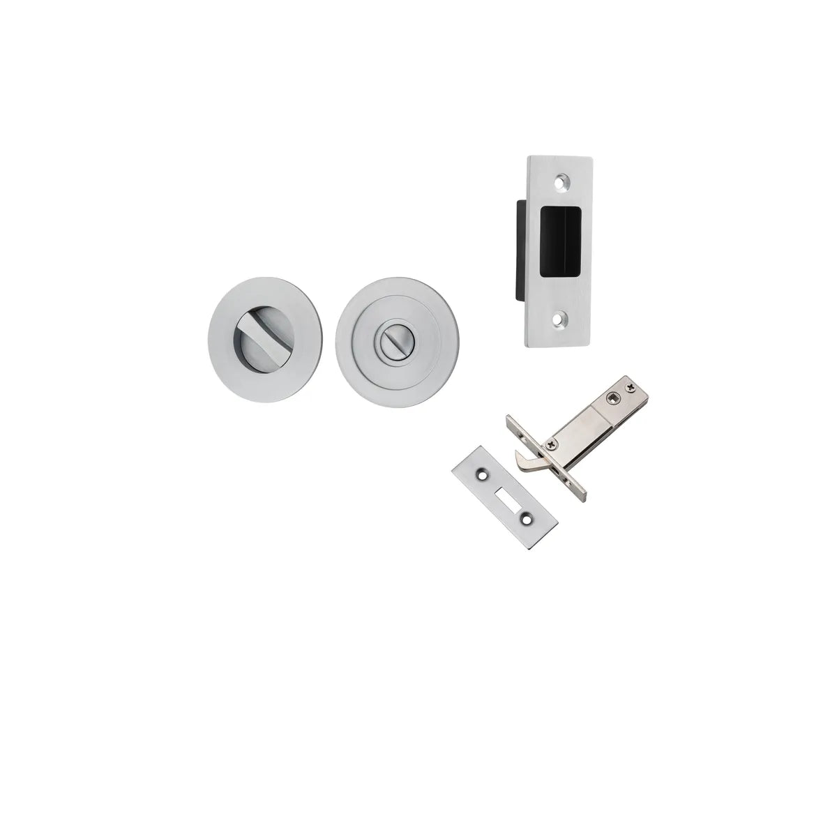 Round Sliding Door Pull Privacy Kit with Inbuilt Privacy Turn