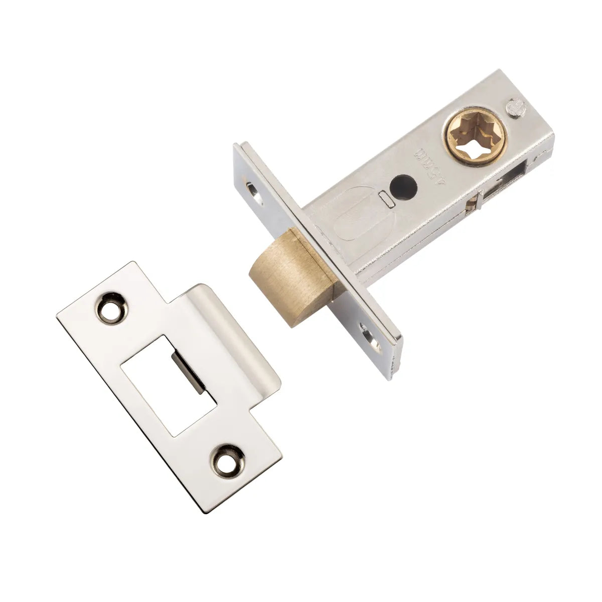 Split Cam Tube Latch - 45mm Backset in Polished Nickel - full product view