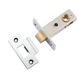 Hard Sprung Split Cam Tube Latch - 45mm Backset in Polished Chrome - finish and profile close-up