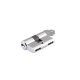 Euro Cylinder Key/Key 3 Pin in Polished Chrome - side profile view