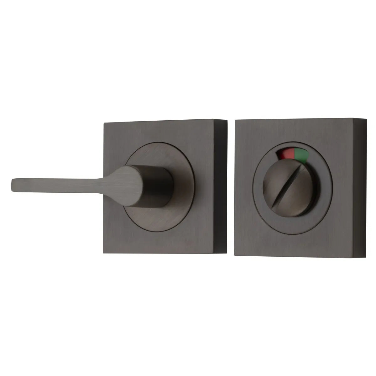 Accessibility Privacy Turn with Indicator - Square in Signature Brass - finish and profile close-up