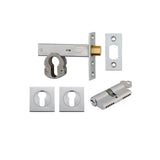 Euro Mortice Deadbolt Kit - 60mm Backset with Square Euro Escutcheon Key/Key