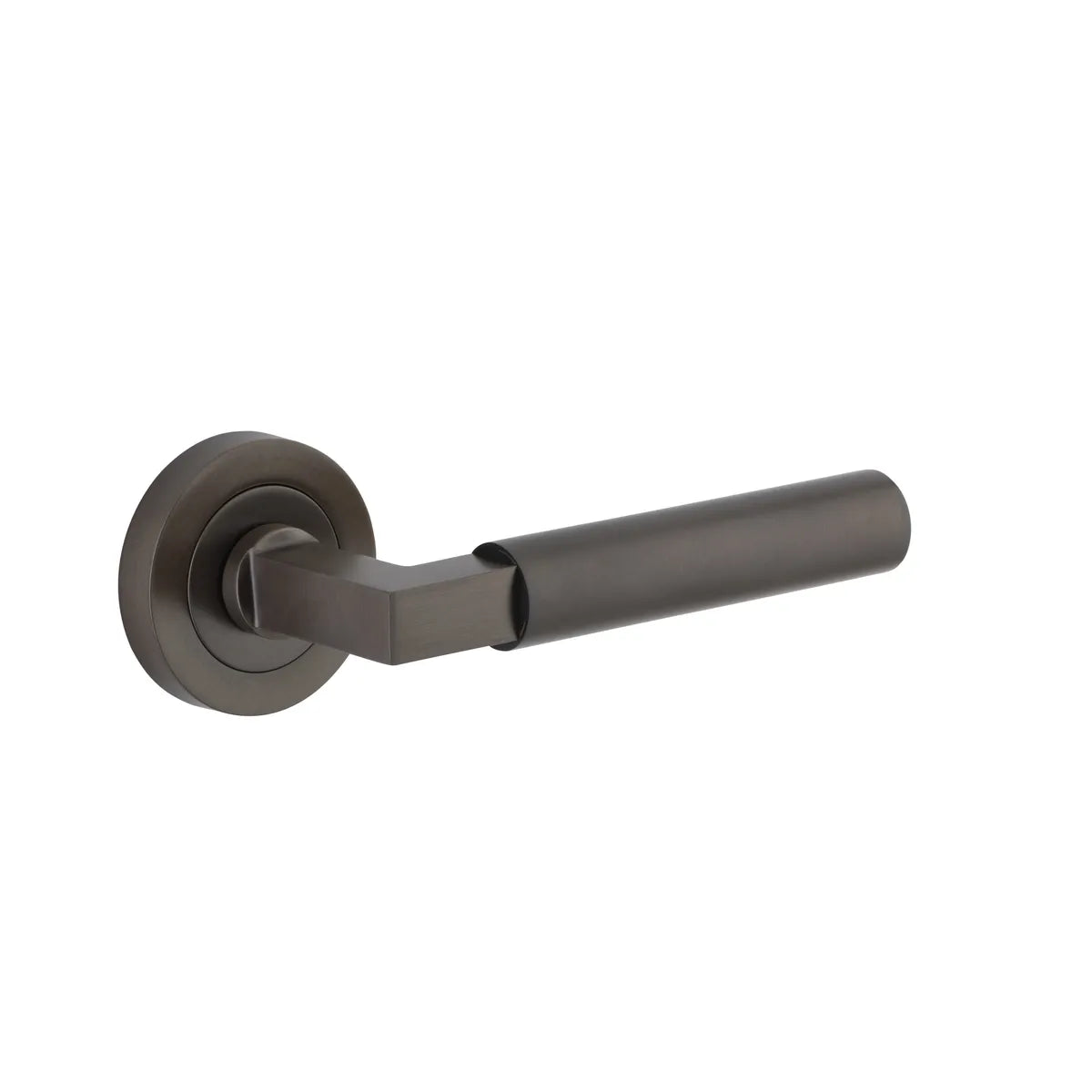 Berlin Lever - Round Rose in Signature Brass - finish and profile close-up