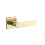 Bronte Lever - Square Rose in Polished Brass - side profile view