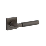 Berlin Lever - Square Rose in Signature Brass - finish and profile close-up