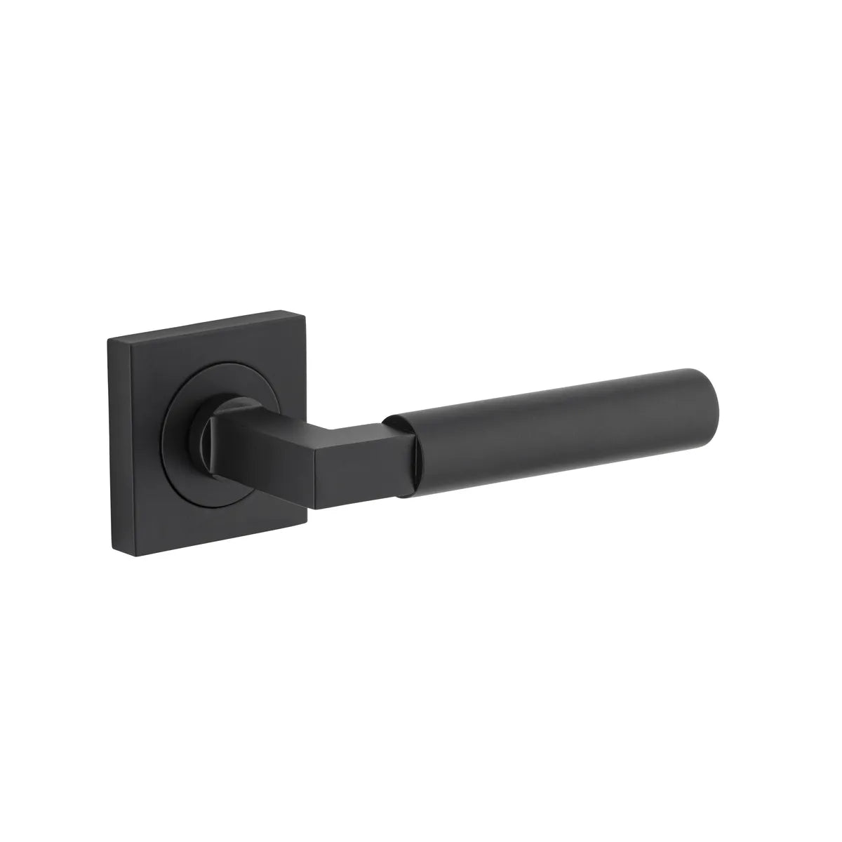 Berlin Lever - Square Rose in Matt Black - close-up detail view