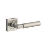 Berlin Lever - Square Rose in Satin Nickel - rear mounting detail