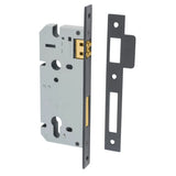 85mm Euro Roller Mortice Lock - 45mm Backset in Matt Black - alternative product view