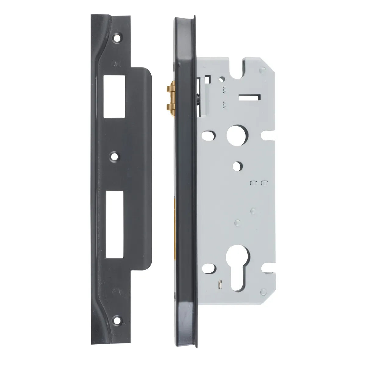 Rebated 85mm Euro Roller Mortice Locks - 45mm Backset in Brushed Chrome - alternative product view