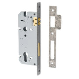 85mm Euro Roller Mortice Lock - 45mm Backset in Distressed Nickel - side profile view