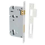 85mm Euro Roller Mortice Lock - 60mm Backset in Polished Nickel - full product view