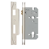 Rebated 85mm Euro Roller Mortice Locks - 60mm Backset
