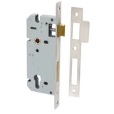 85mm Euro Mortice Locks - 45mm Backset in Brushed Brass - front view