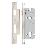 Rebated 85mm Euro Roller Mortice Locks - 45mm Backset in Brushed Brass - front view (9 of 10)