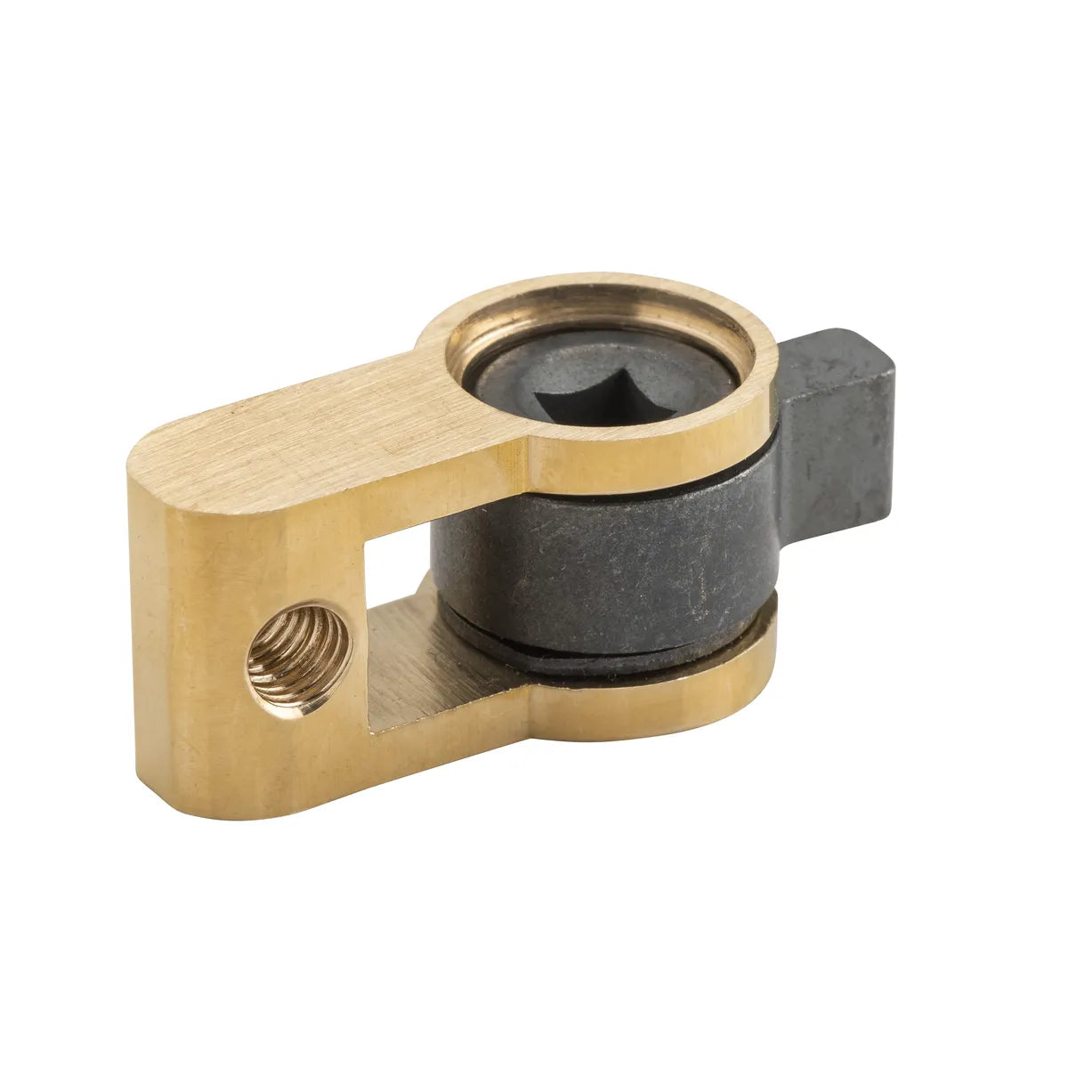 Euro Lock Privacy Adaptor in Polished Brass - front view