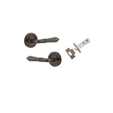 Sarlat Lever - Round Rose (Inbuilt Privacy) in Signature Brass - privacy set configuration