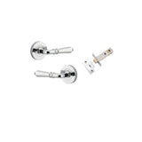 Sarlat Lever - Round Rose (Inbuilt Privacy) in Polished Chrome - privacy set configuration