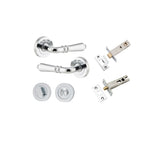 Sarlat Lever - Round Rose Privacy Kit with Separate Privacy Turn in Polished Chrome - privacy set configuration