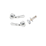 Sarlat Lever - Round Rose Passage Kit in Brushed Chrome - angled product view