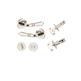 Sarlat Lever - Round Rose Privacy Kit with Separate Privacy Turn in Polished Nickel - privacy set configuration