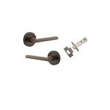 Baltimore Lever - Round Rose (Inbuilt Privacy) in Brushed Chrome - privacy set configuration (7 of 7)