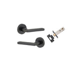 Baltimore Lever - Round Rose Passage Kit in Matt Black - close-up detail view