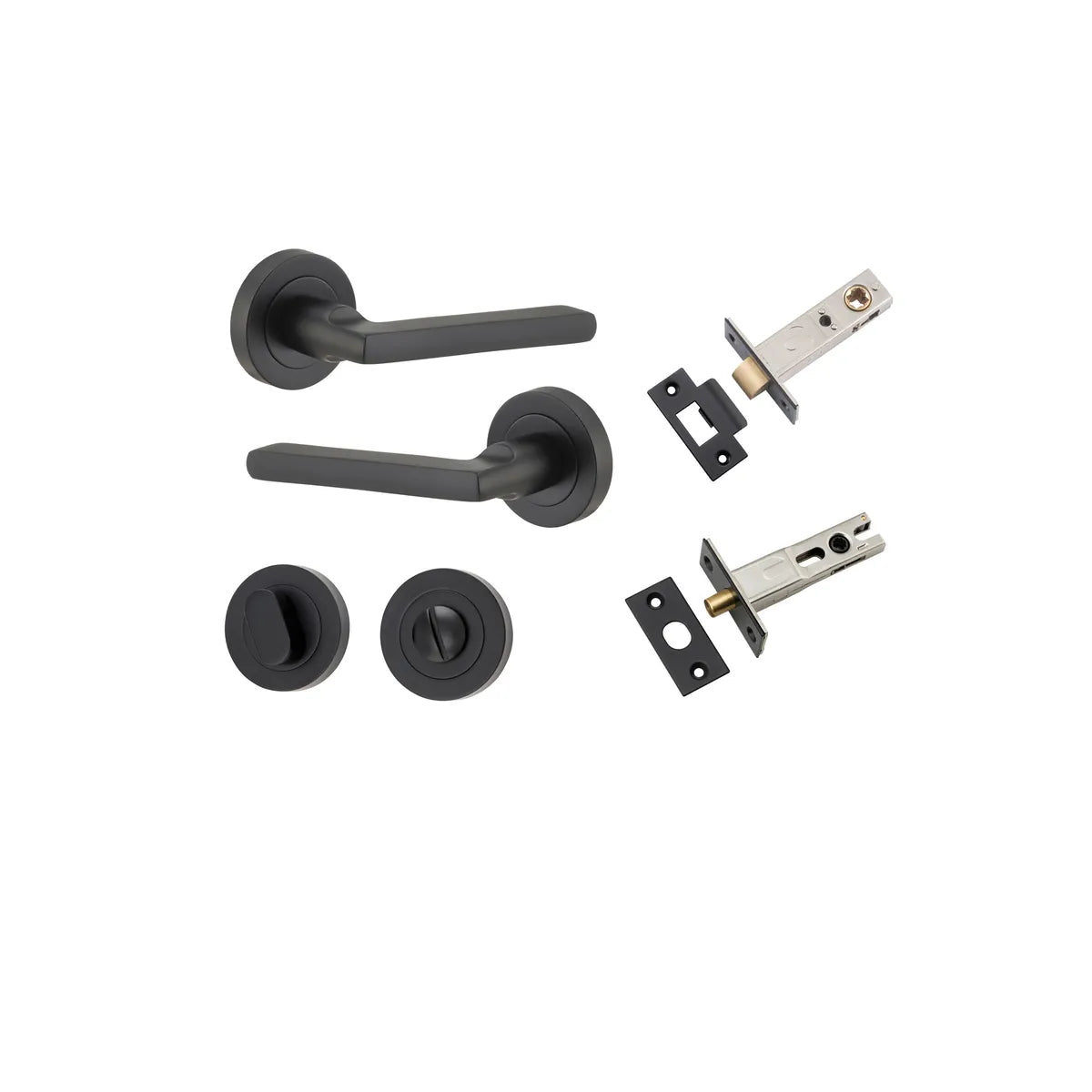 Baltimore Lever - Round Rose Privacy Kit with Separate Privacy Turn in Brushed Chrome - privacy set configuration (3 of 7)