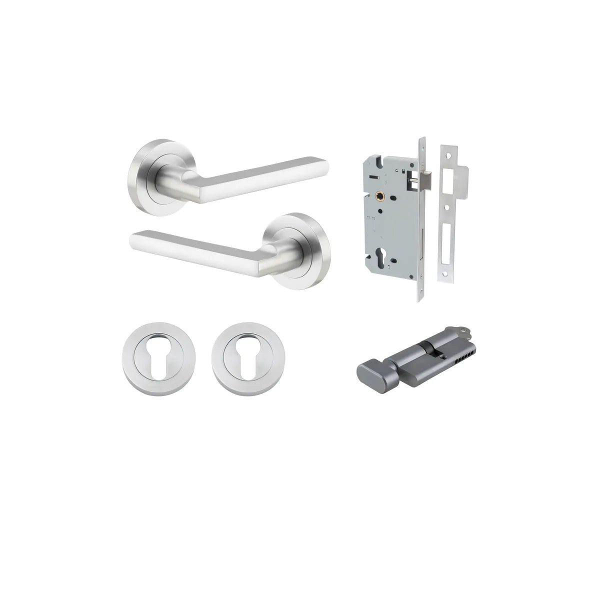 Baltimore Lever - Round Rose Entrance Kit with Separate High Security Lock - entrance set configuration (9 of 14)