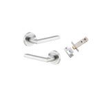 Baltimore Lever - Round Rose Passage Kit in Brushed Brass - angled product view