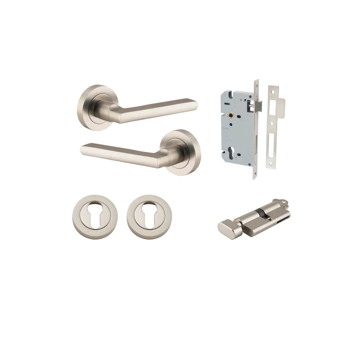 Baltimore Lever - Round Rose Entrance Kit with Separate High Security Lock - entrance set configuration (13 of 14)