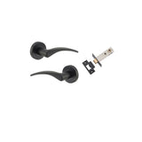 Oxford Lever - Round Rose Passage Kit in Matt Black - angled product view