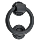 Ring Door Knocker in Matt Black - close-up detail view
