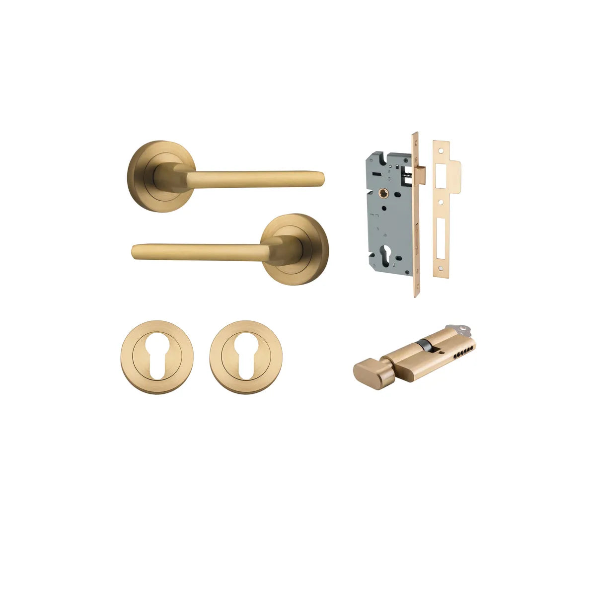 Baltimore Lever - Round Rose Entrance Kit with Separate High Security Lock - entrance set configuration (8 of 14)