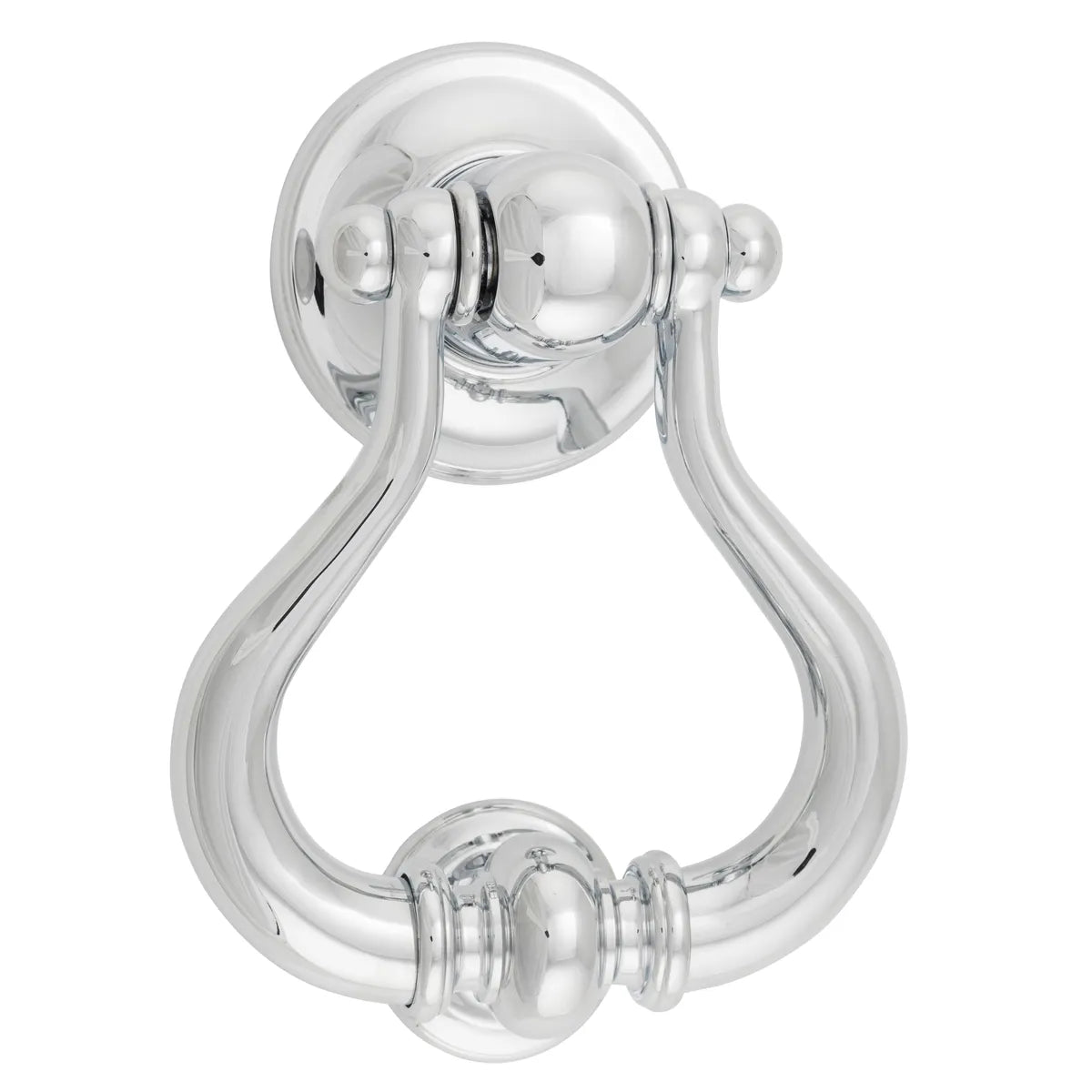 Sarlat Door Knocker in Polished Chrome - finish and profile close-up