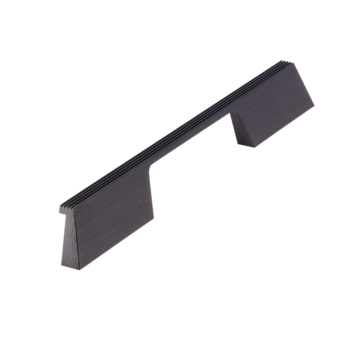 Momo Rail D Handle 192mm in Brushed Black - side profile view