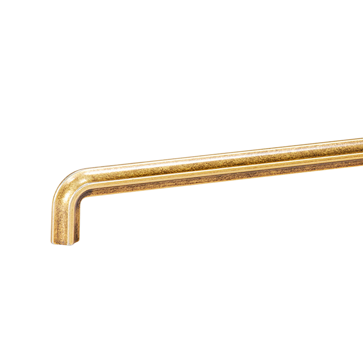 Momo Lumi D Handle 320mm in Antique Brass - side profile view