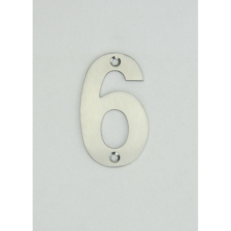 Letter Box Number Plate 75mm -Satin Stainless