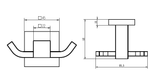 Lux Double Robe Hook - Matte Black