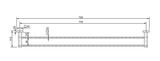 Lux Double Towel Rail 750mm - Matte Black