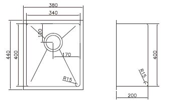 Single Bowl Stainless Steel Sink 26L - Stainless Steel