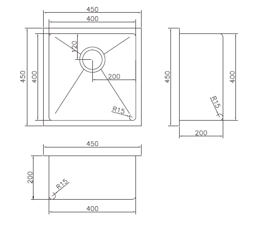Single Bowl Stainless Steel Sink 31L - Stainless Steel