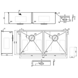 Double Bowl Stainless Steel Sink 75L - Stainless Steel
