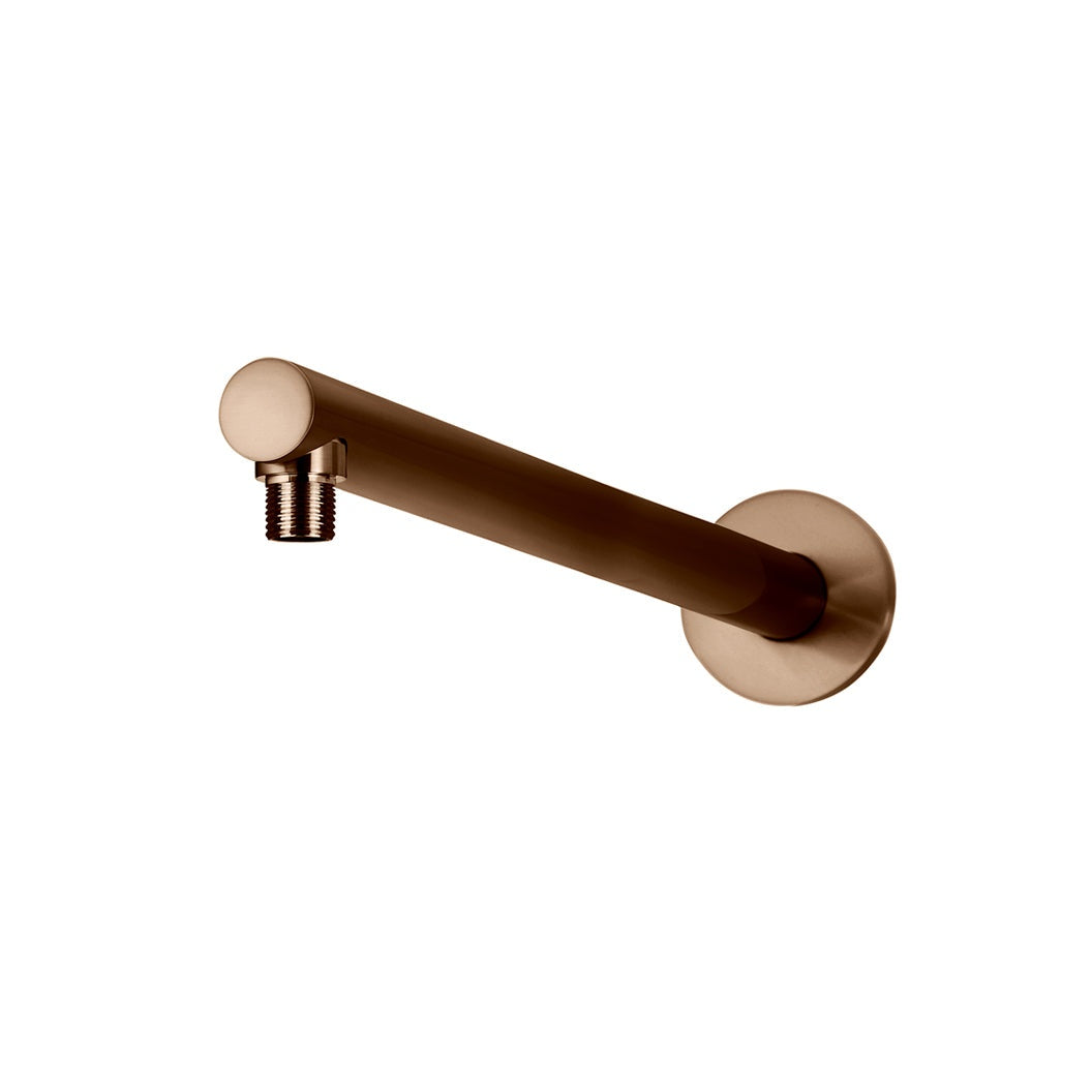 Round Wall Shower Arm 400mm - Lustre Bronze