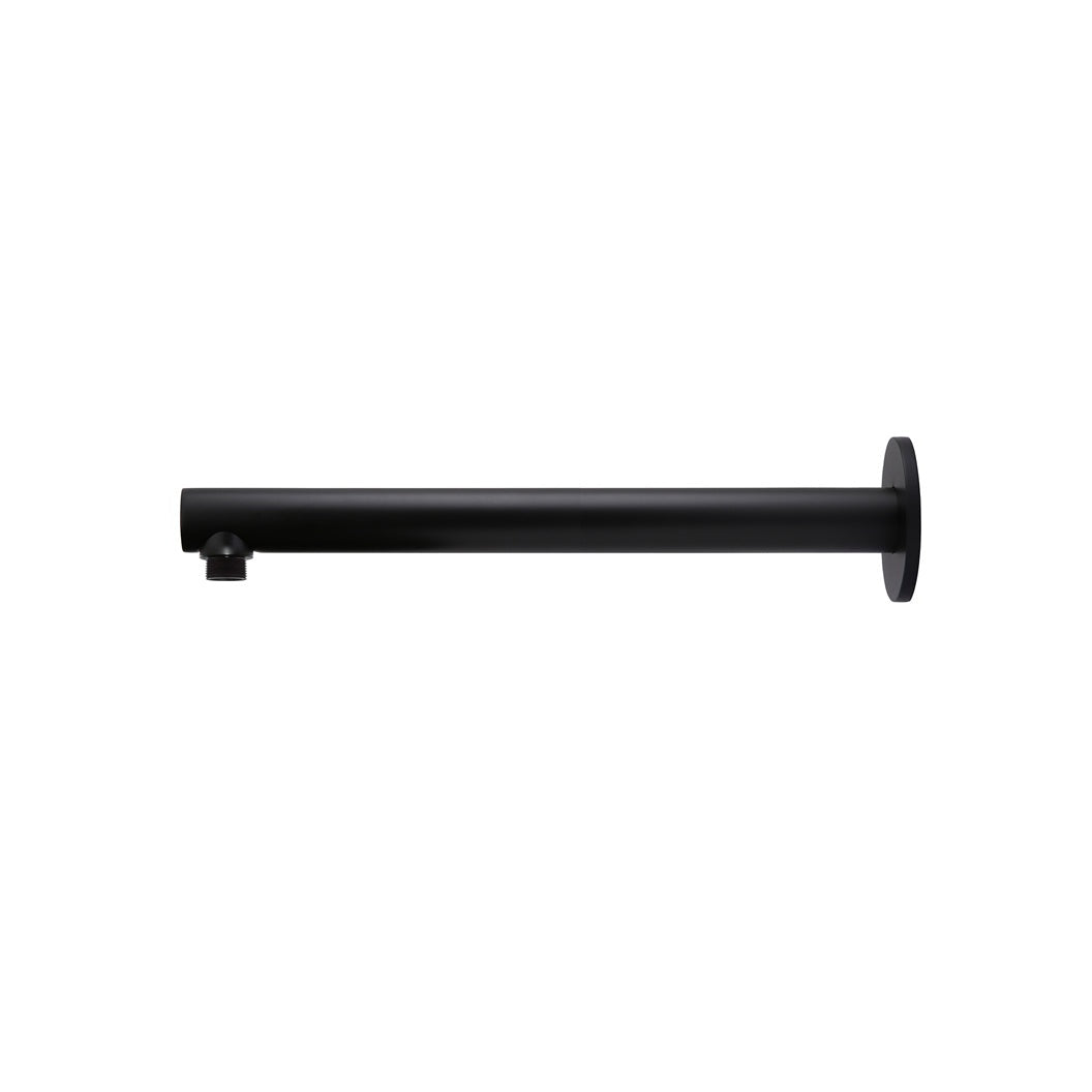 Round Wall Shower Arm 400mm - Matte Black