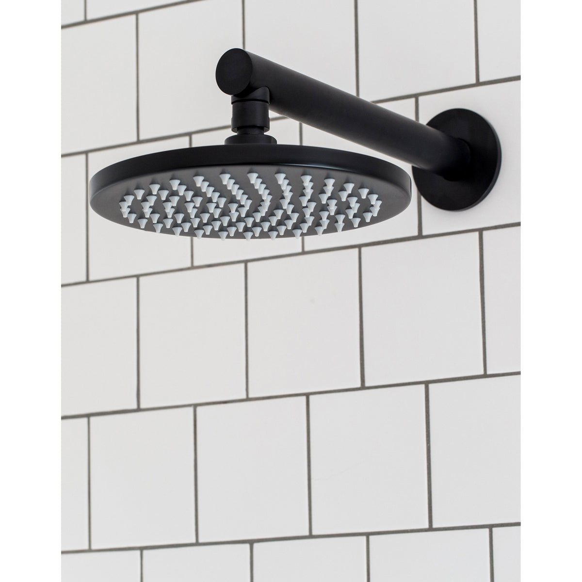 Round Wall Shower Arm 400mm - close-up detail view