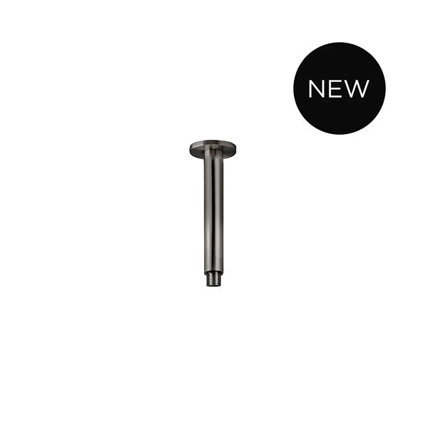 Round Ceiling Shower Arm 150mm in Shadow - finish and profile close-up
